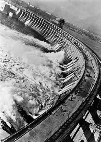 Construction of a Power Station on the Dnieper River in USSR