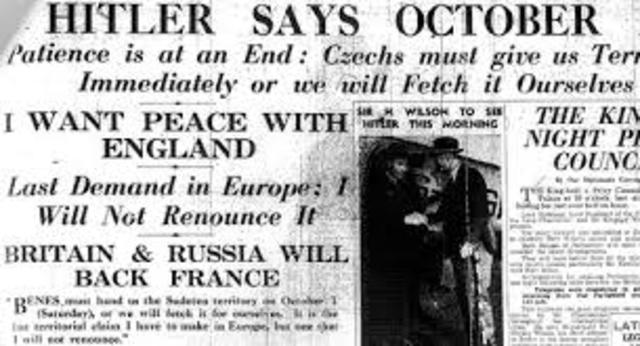 hitler demands the sudetenland