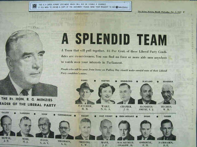 Robert Menzies Forms Liberal Party