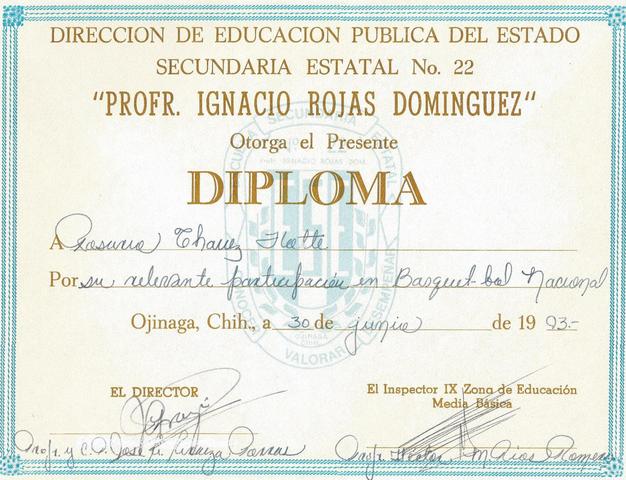 Por relevante participación en Nacional de Básquet bol