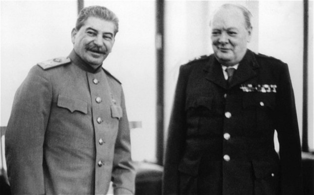 Stalin and Churchill meet in Moscow