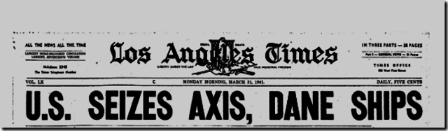 U.S. Seizes Axis Ships