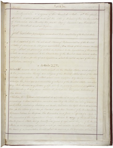 14th Amendment for the Constitution was passed