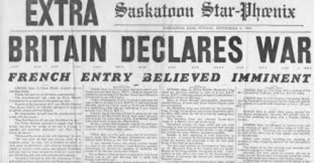 Britain Declares War On Germany