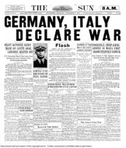 Italy declares war on Germany