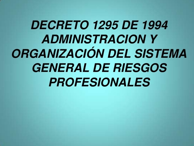 Decreto 1295 de 1994