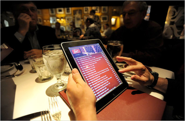 iPad wine list