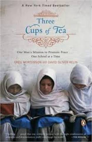 Three Cups of Tea is published by Viking Penguin and Mortenson appears on Good Morning America.