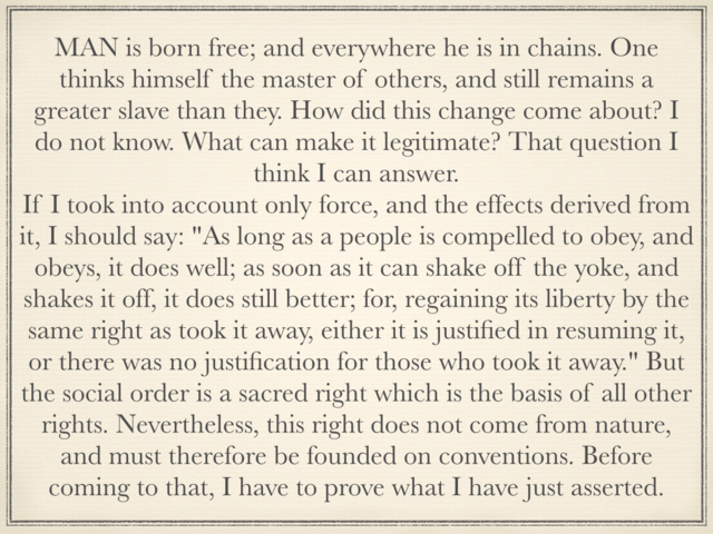 The Social Contract  Book 1 Chapter 1 by Jean-Jacques Rousseau