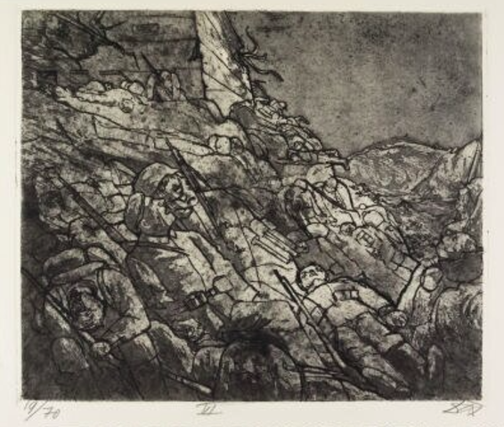 Die schlafenden von Fort Vaux (Gas-Tote) [The Sleepers of Fort Vaux (Gas Deaths)] by Otto Dix