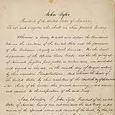 Britain and the United States signed a treaty that gave the United States all of Oregon.