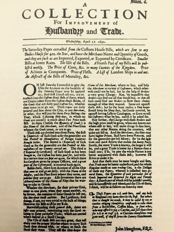 "'The First Schoolmaster in the Art of Advertising'" John Houghton