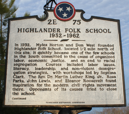 *Clark visits the Highlander Folk School