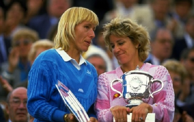 Chris Evertt and Martinia Navratilova