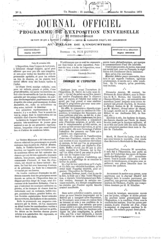 L'exposition universelle de 1873