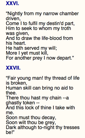 Excerpt from ‘The Bride of Corinth’