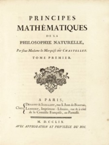 Publication of the French Translation of Newton's Principia Mathematica (Exact date of publication unknown)