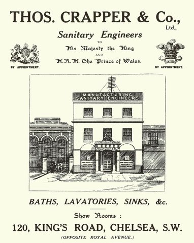 Crapper, Thomas. "Thos. Crapper & Co. ." Thomas Crapper & Co. LTD. The History of Thomas Crapper. Chelsea, 1861.