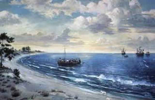 Captain Christopher Newport reaches Virginia