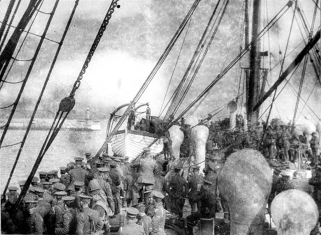 The British Expeditionary force lands in France as the Battle of the Frontiers begins