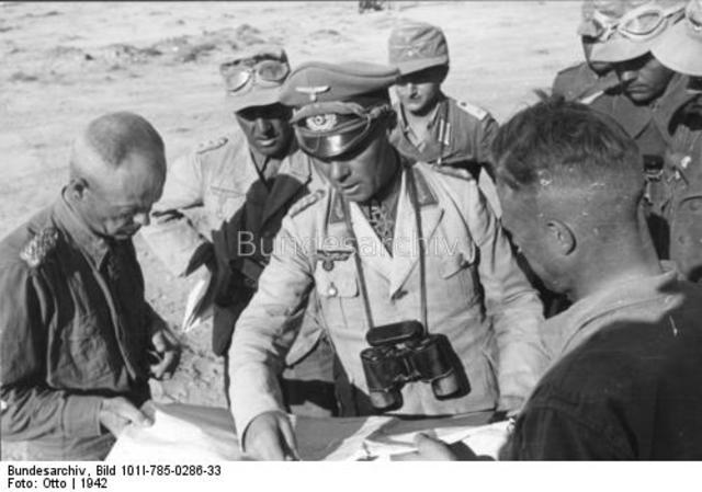 Rommel and Major General von Bismarck in North Africa