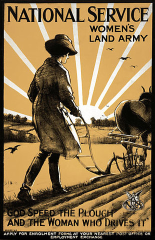 Poster for national service in the Women's Land Army