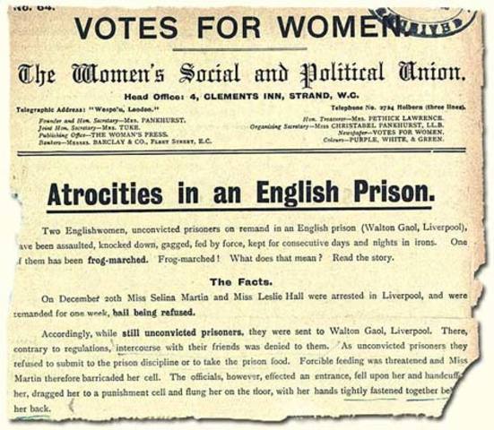 Suffragettes in Prison, 1909