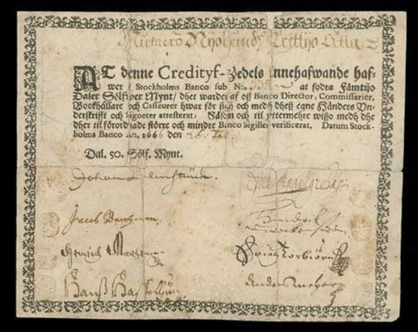 First European banknote