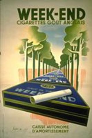 "Week-end cigarettes au goût anglais” by Severo Pozzati, 1936