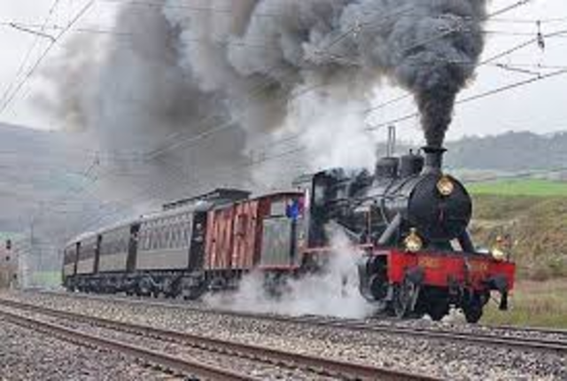 Locomotora de vapor.