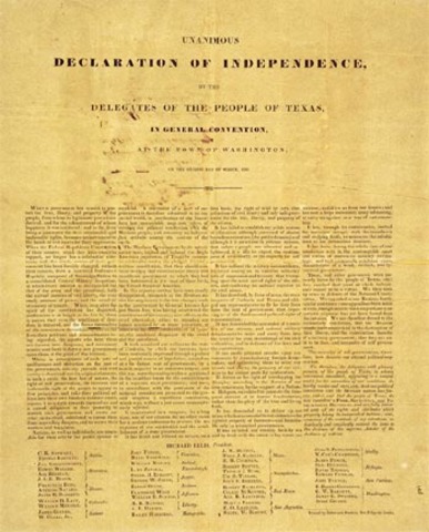 The Texas Declaration of Independence was made