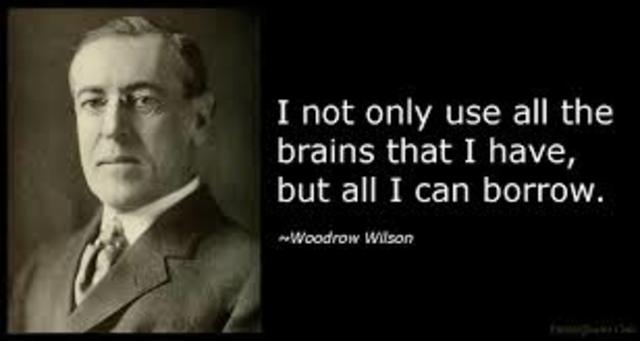 Woodrow Wilson isues his fourteen pionts of peace
