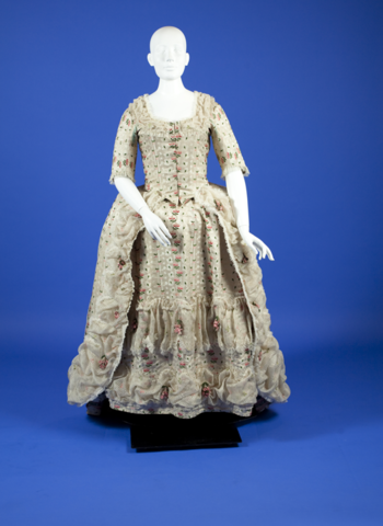 Ivory silk brocade gown