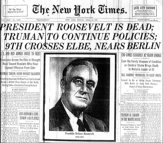 Roosevelt dies