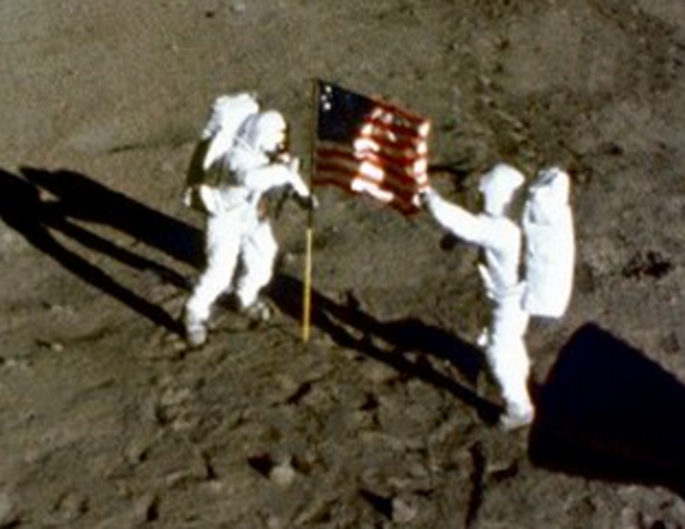 1st Two People to be on the Moon