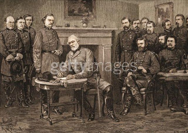 lee surrenders to grant at appomattox court house