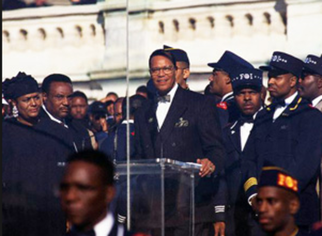 Farrakhan helps lead the Million Man March