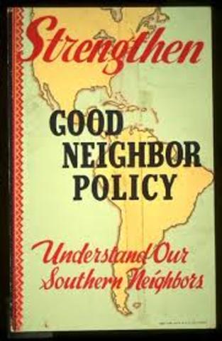 FDR declares Good Neighbor Policy
