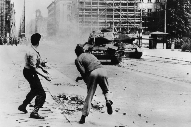 East German Uprising Begins