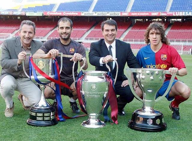 Con la llegada de Pep Guardiola al mando del equipo, el Barcelona pasó a la historia en la temporada 2008/09 tras conseguir el triplete (Liga, Copa y Copa de Europa)