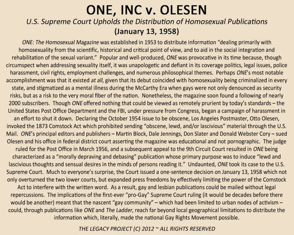 One, Inc v. Olesen