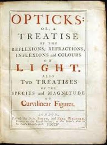 isaac came up with his first published work on lights