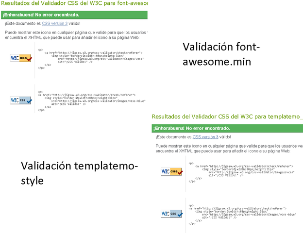 Finalización de la validación de CSS.