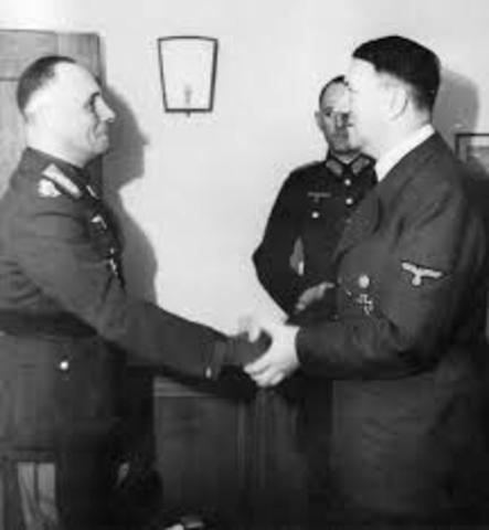Hitler sends Rommel to help Italian troops to Egypt