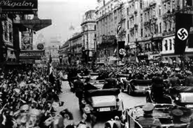 Hitler sends an army into Austria.