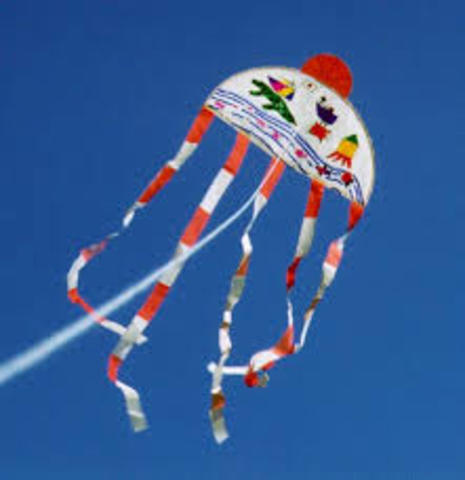 When did kites start having designs ?