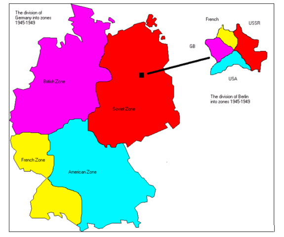 Berlin Divided into 4 Zones
