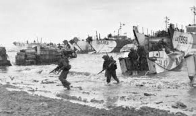 British and US troops successfully land on the Normandy beaches of France, opening a “Second Front” against the Germans
