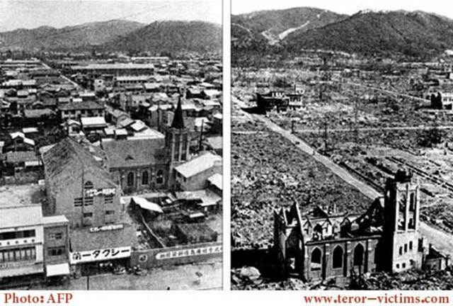 Enola Gay drops "Little Boy" over Hiroshima