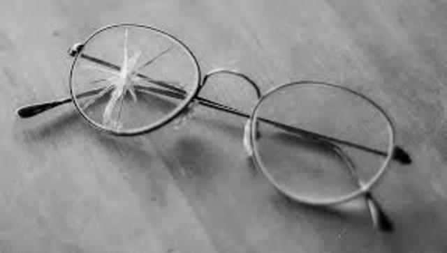 piggys glasses are taken to make a fire